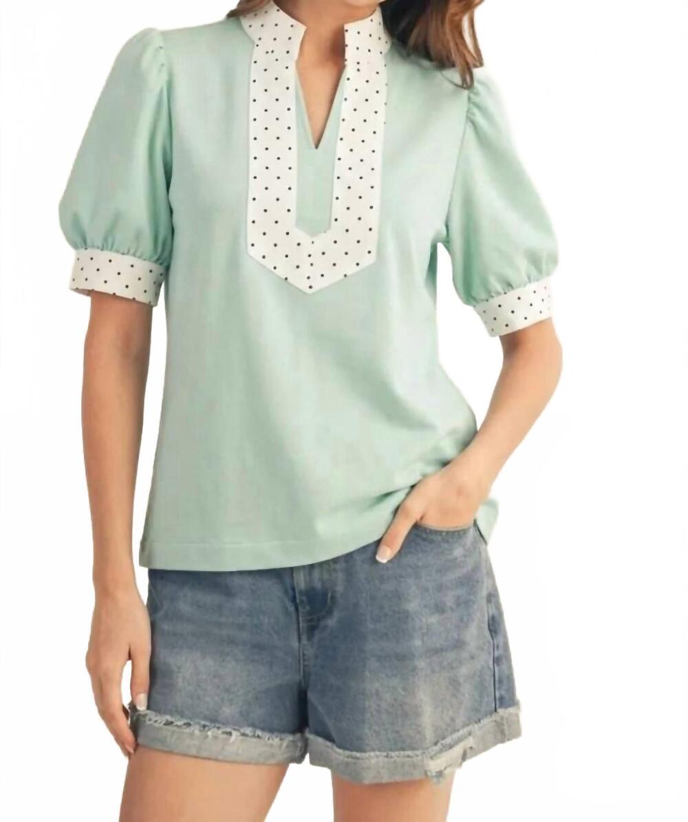 NEW JODIFL dotty collar top in mint